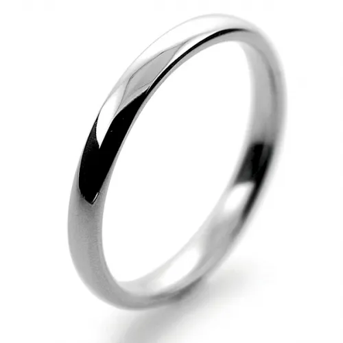 New Soft Court 2mm Platinum Wedding Ring - 2mm Platinum Wedding Band