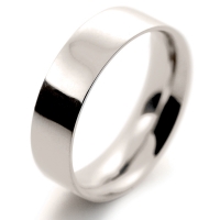 Flat Court Medium - 6mm (FCSM6 W) White Gold Wedding Ring (FCSM6-w)